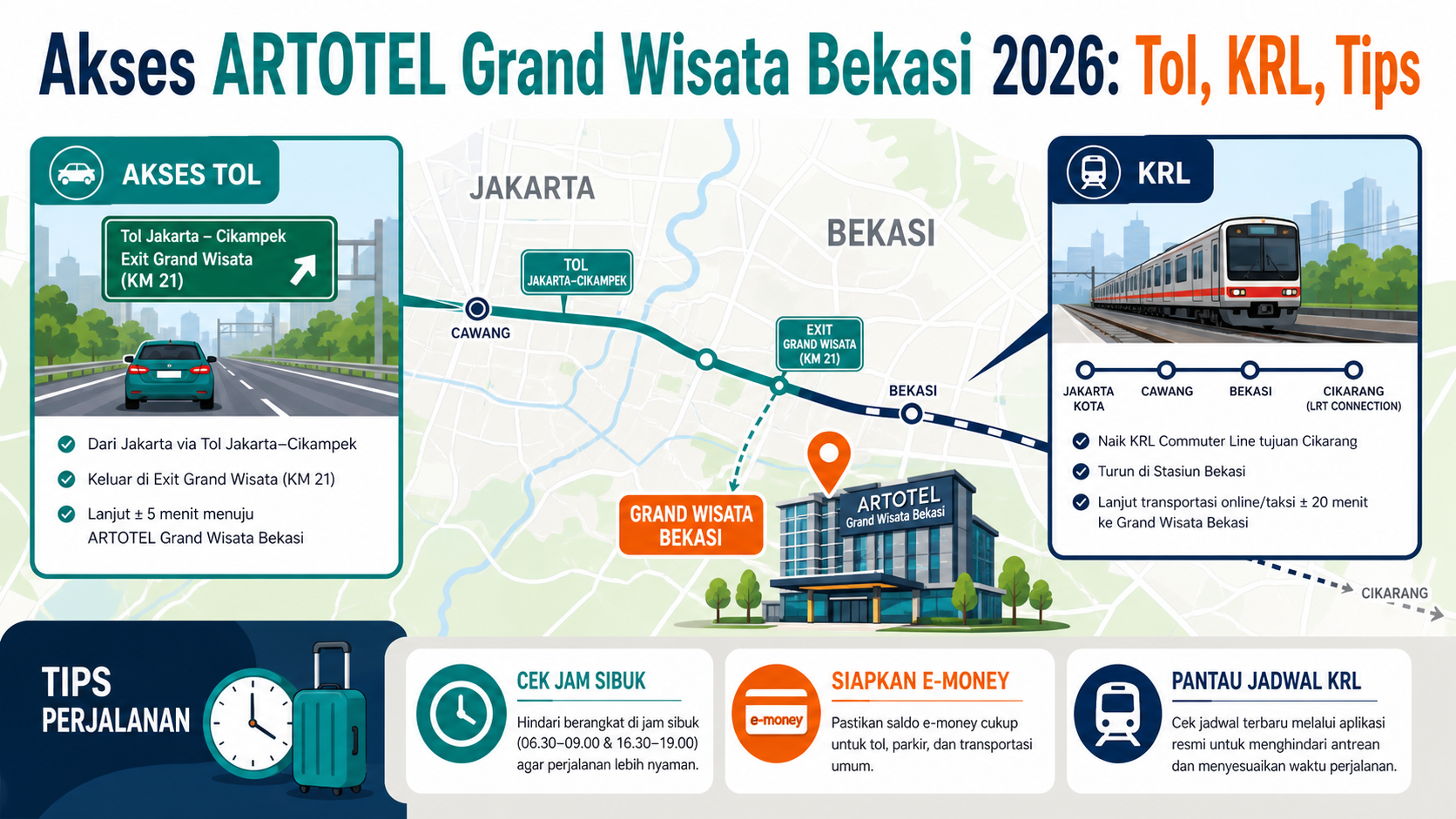 Akses ARTOTEL Grand Wisata Bekasi 2026: Tol, KRL, Tips - artotel