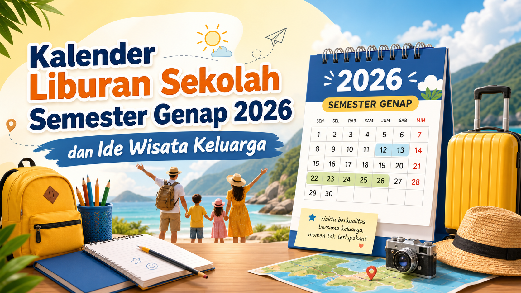liburan - Kalender Liburan Sekolah Semester Genap 2026 dan Ide Wisata Keluarga