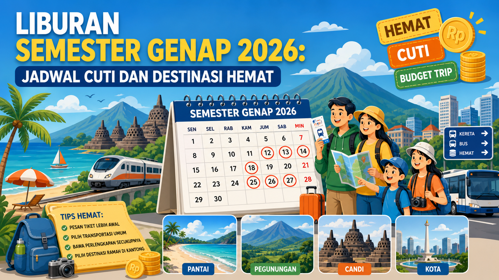Liburan Semester Genap 2026: Jadwal Cuti dan Destinasi Hemat - liburan
