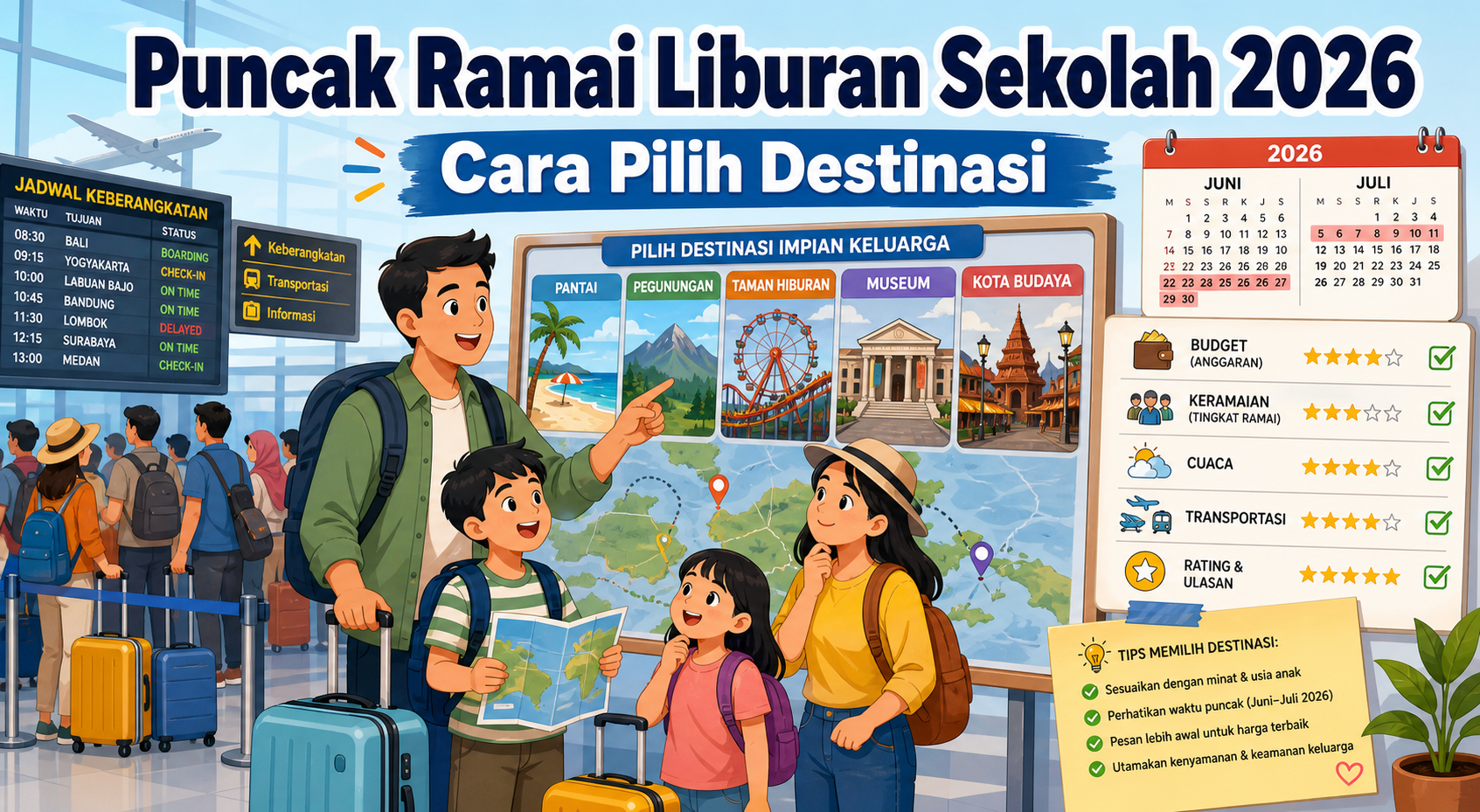 Puncak Ramai Liburan Sekolah 2026: Cara Pilih Destinasi - liburan