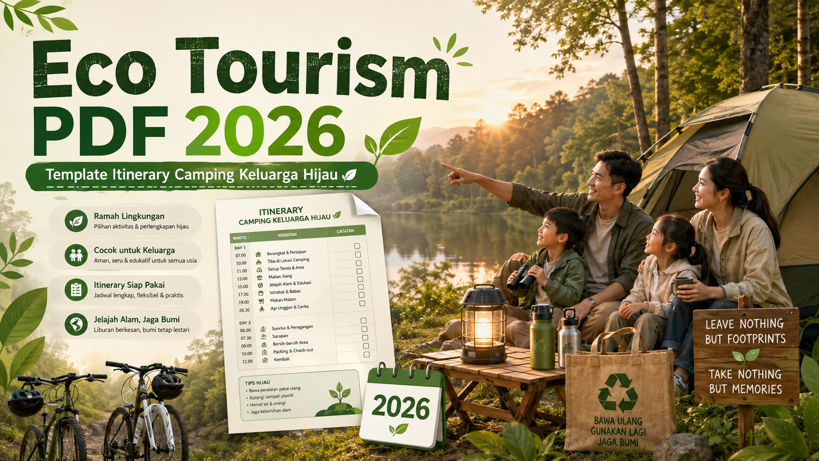 ecotourism - Eco Tourism PDF 2026: Template Itinerary Camping Keluarga Hijau